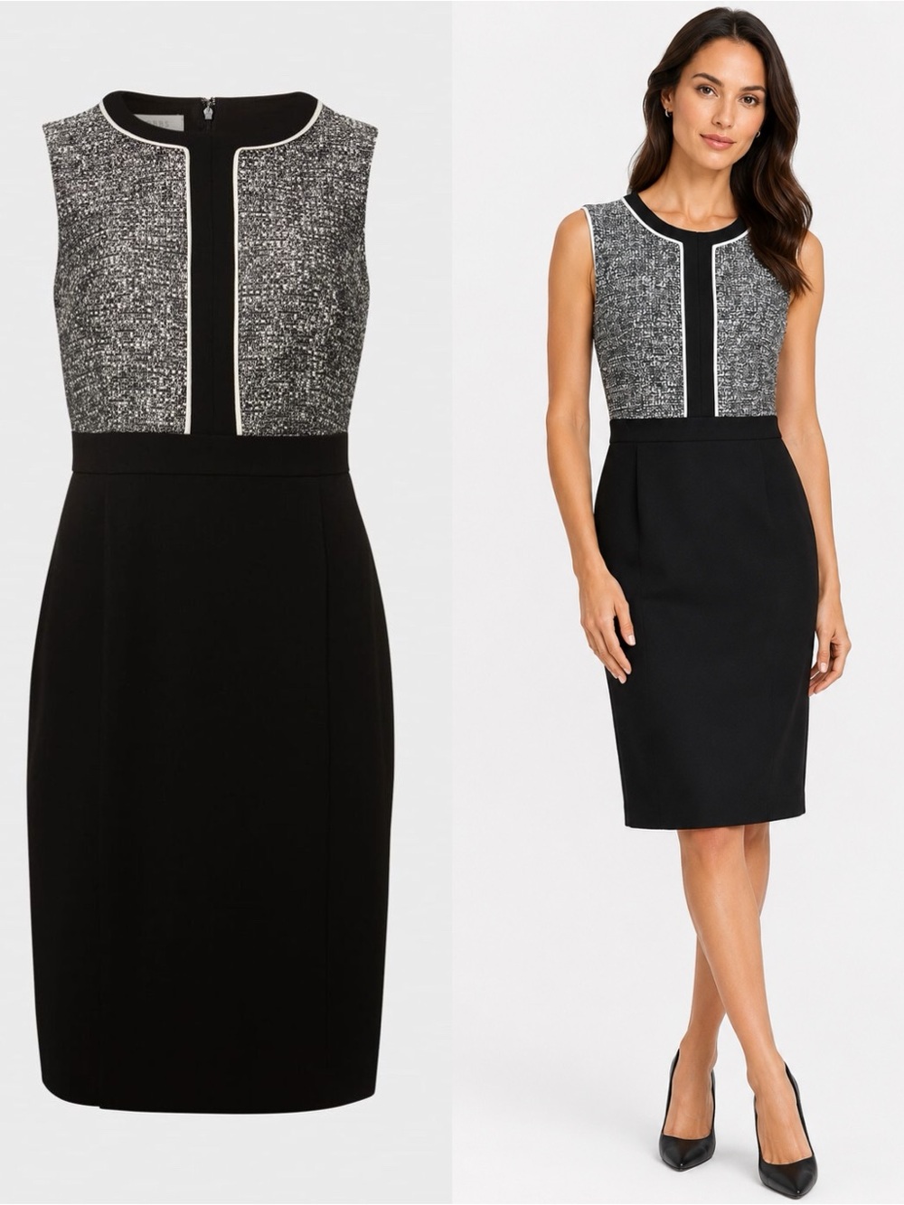 Hobbs London Black Ivory Brienna Shift Dress Sheath Career US 10